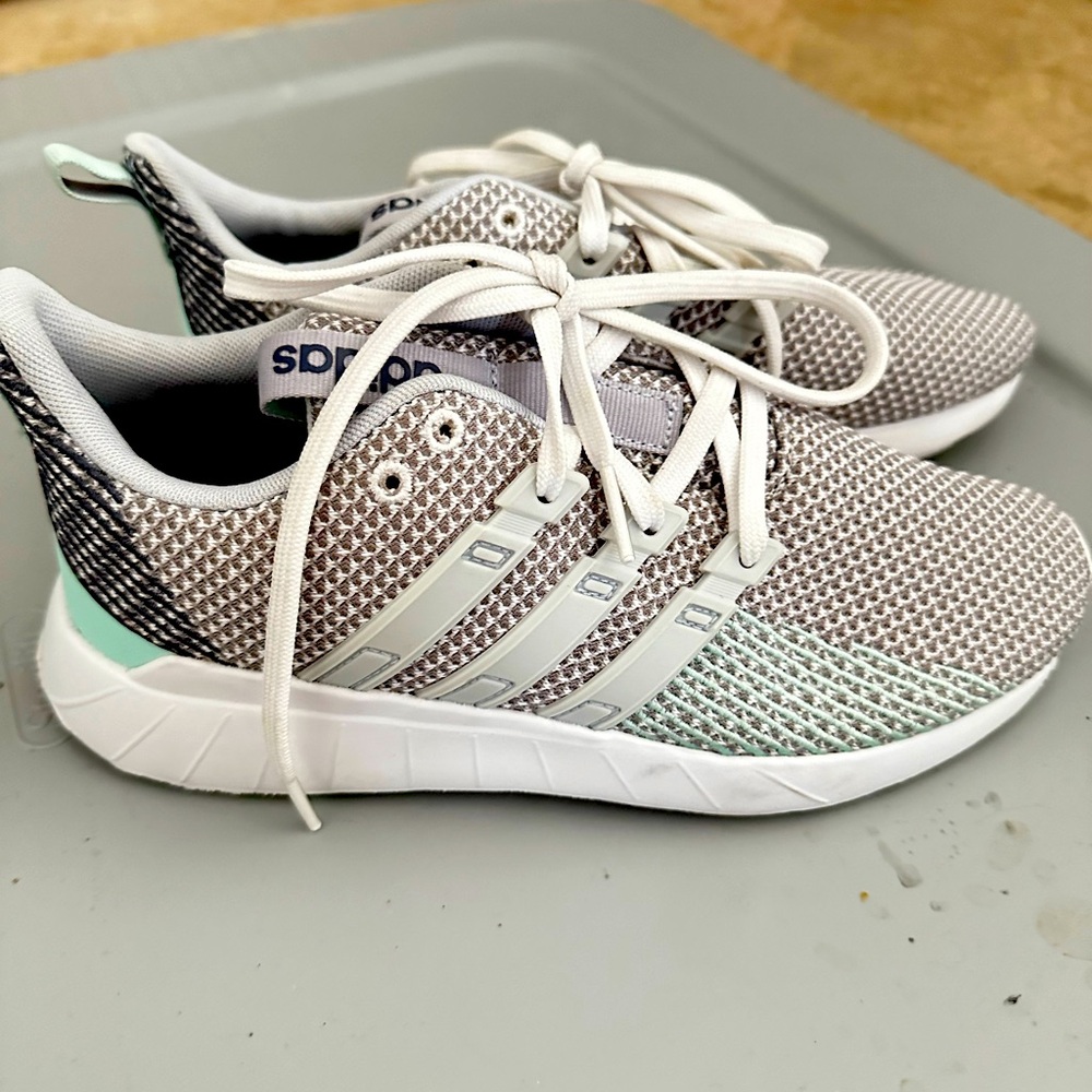 Gray and Teal Adidas